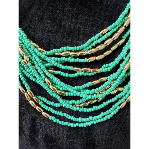 Charming Charlie Blue Multi Layered Seed Bead Fashion Jewelry Necklace - Picture 5 of 8